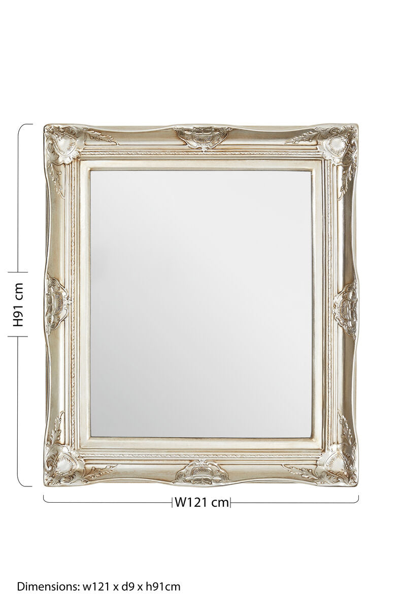 Orsina Adelere Ornate Foliage Wall Mirror – Champagne Gold Rectangular