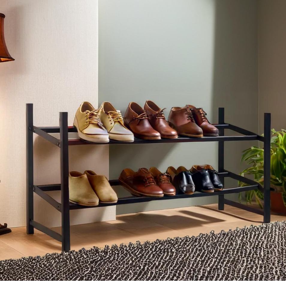 Orsina Tavia Two Tier Shoe Rack – Modern Minimalist Hallway Organiser