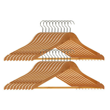 Orsina Cintre Wooden Clothes Hangers – Set of 20 Wardrobe Organizers