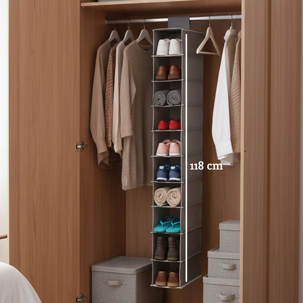Orsina Tavia 10 Section Hanging Shoe Organiser | Wardrobe Storage