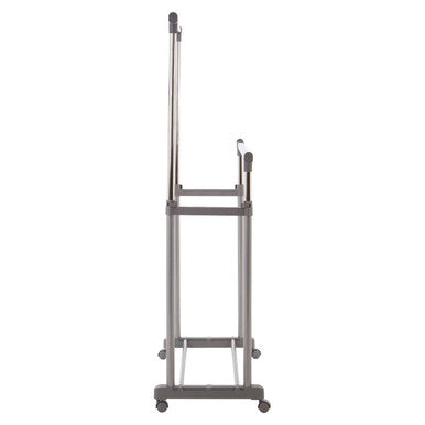 Orsina Ralesi Double Clothes Hanging Rail - Grey & Chrome Rolling Rack