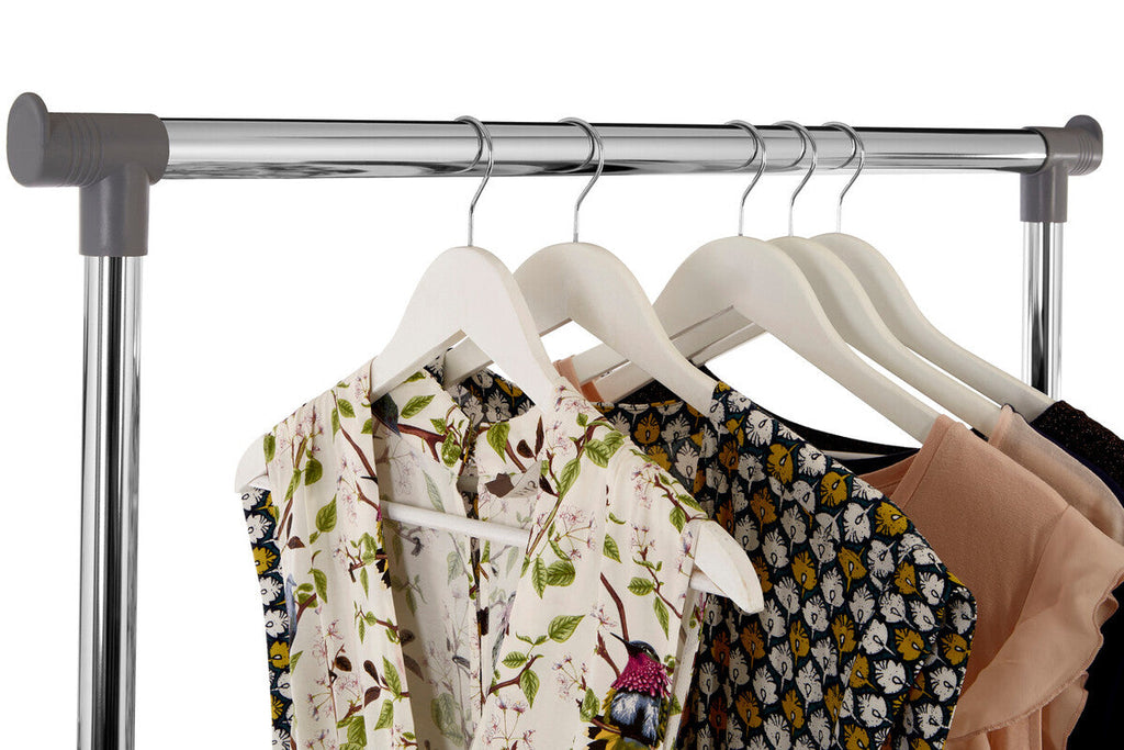 Orsina Ralesi Double Clothes Hanging Rail - Grey & Chrome Rolling Rack