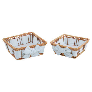 Orsina Orla Natural Fern Storage Baskets with Lining - Set of 2