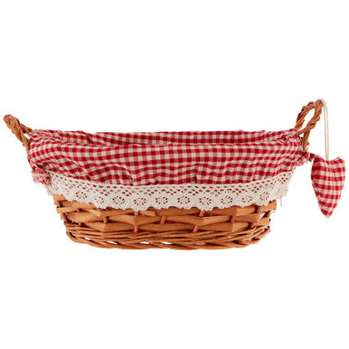 Orsina Willow Bread Basket with Red Gingham Lining – Rustic Tableware