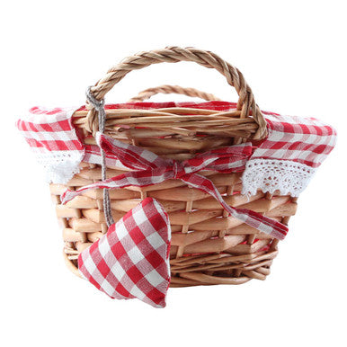Orsina Willow Bread Basket with Red Gingham Lining – Rustic Tableware