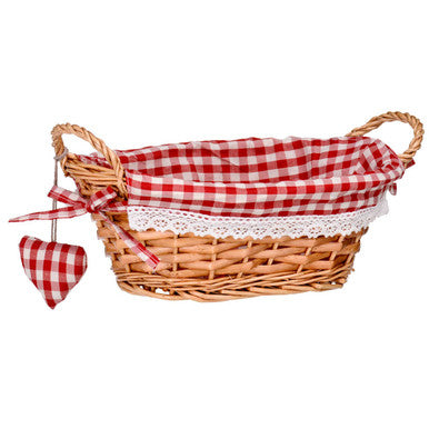 Orsina Willow Bread Basket with Red Gingham Lining – Rustic Tableware