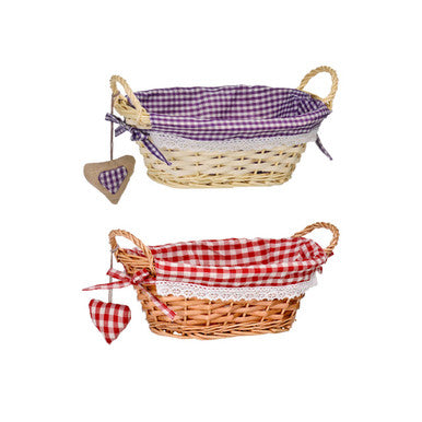 Orsina Willow Bread Basket with Red Gingham Lining – Rustic Tableware