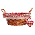 Orsina Orla Round Willow Bread Basket | Red Gingham Lining Serving Tray