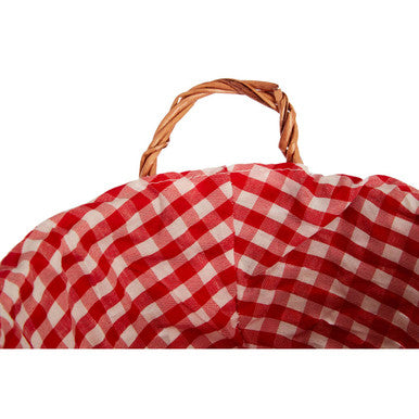 Orsina Orla Round Willow Bread Basket | Red Gingham Lining Serving Tray