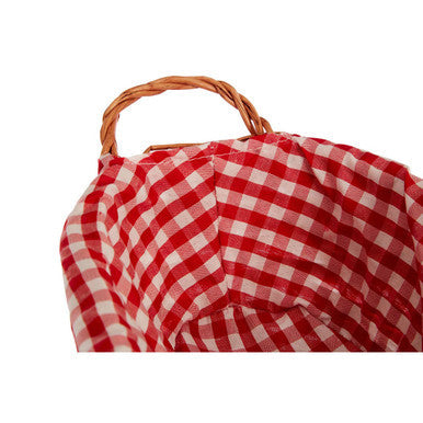 Orsina Orla Willow Bread Basket – Oblong with Red Gingham Lining