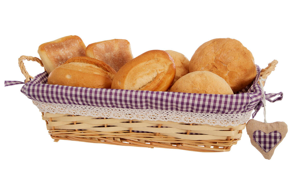 Orsina Orla Willow Bread Basket – Large Rectangular Purple Gingham
