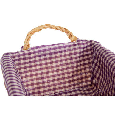 Orsina Orla Willow Bread Basket – Large Rectangular Purple Gingham