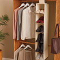 Orsina 6 Section Hanging Shoe Organiser – Cream Wardrobe Storage