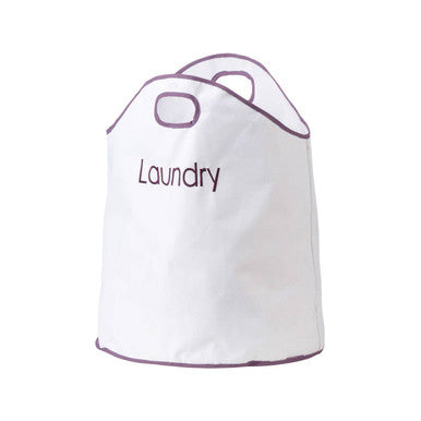 Orsina GreenLoop Laundry Bag – White and Purple Modern Home Sorter