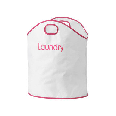 Orsina GreenLoop Laundry Bag | White and Hot Pink Portable Hamper