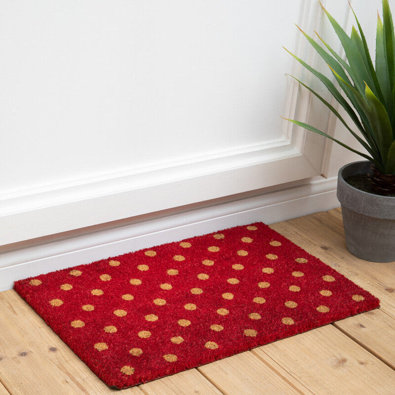 Orsina Polka Dot Coir Doormat – Durable Natural Fiber Entrance Mat