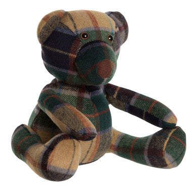 Orsina Heritage Green Tartan Bear Door Stop – Decorative Country Decor