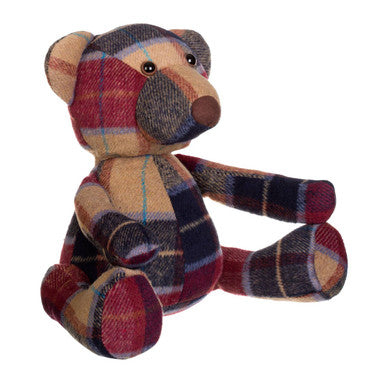 Orsina Maroon Tartan Bear Door Stop – Heritage Large Decorative Stopper