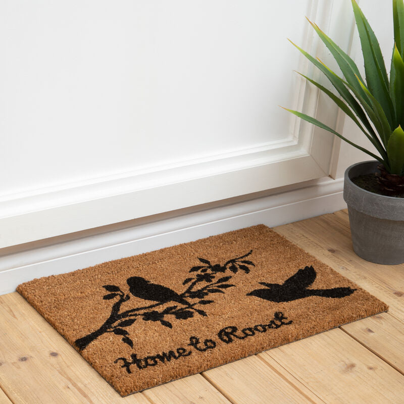 Orsina Filta Home to Roost Doormat – Natural Coir Bird Motif Welcome Mat