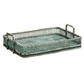 Orsina Ezell Rattan and Bamboo Rectangular Serving Tray - Grey Washed