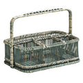 Orsina Grey Washed Bamboo and Rattan Caddy – Rectangular Storage Basket