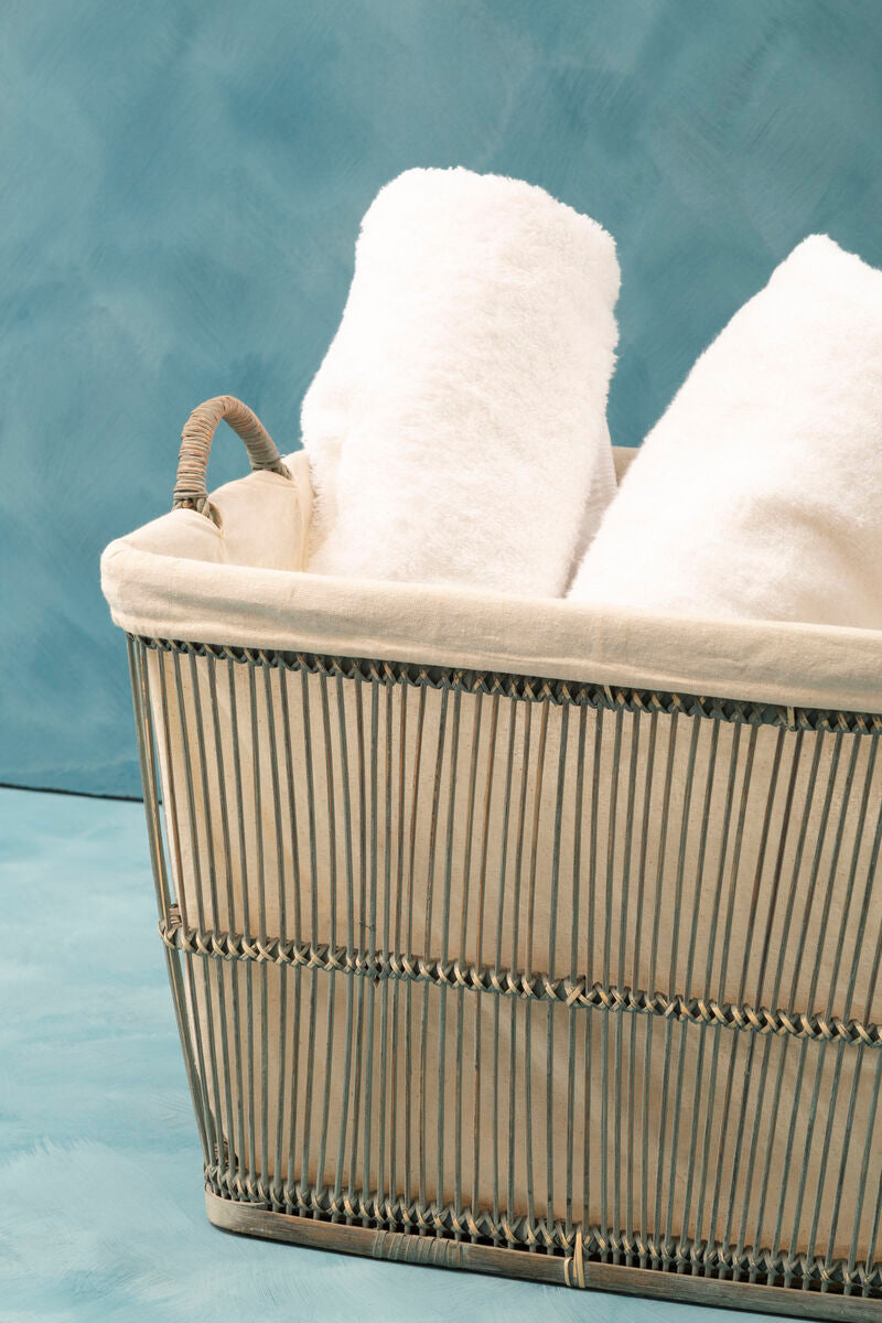 Orsina Ezell Washed Grey Rattan and Bamboo Storage Baskets - Set of 2