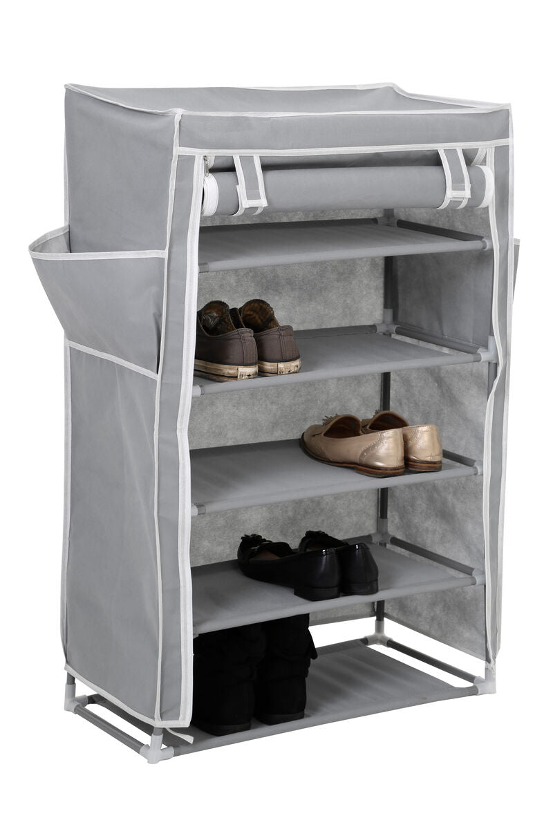 Orsina Tavia 5-Tier Shoe Rack with Cover – Grey Hallway Storage