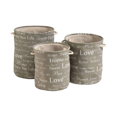 Orsina Panier Canvas Round Laundry Hampers – Set of 3 Sorting Baskets