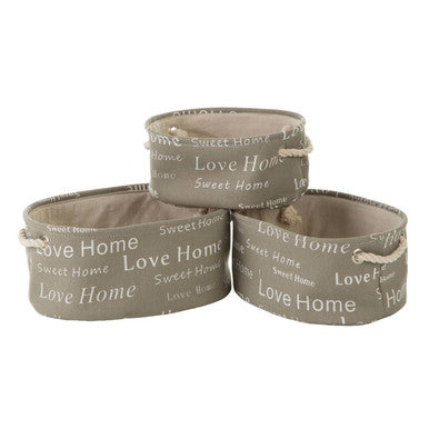 Orsina Panier Grey Oval Storage Baskets - Set of 3 Home Organisers