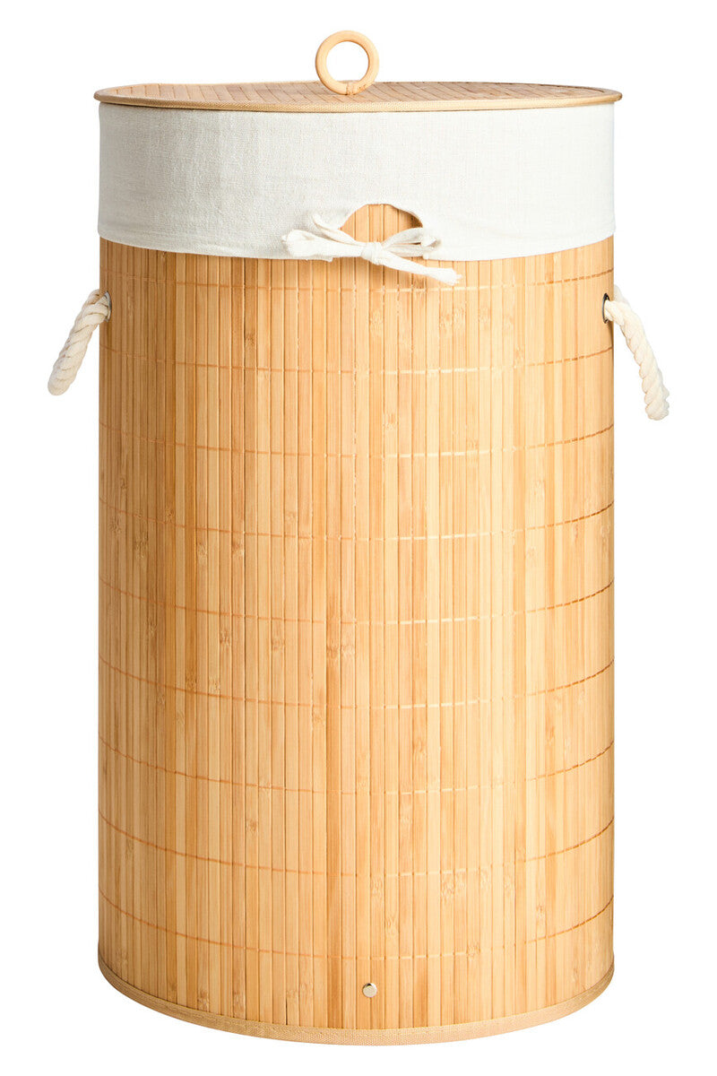 Orsina Natural Round Laundry Hamper – Sustainable Bamboo Storage