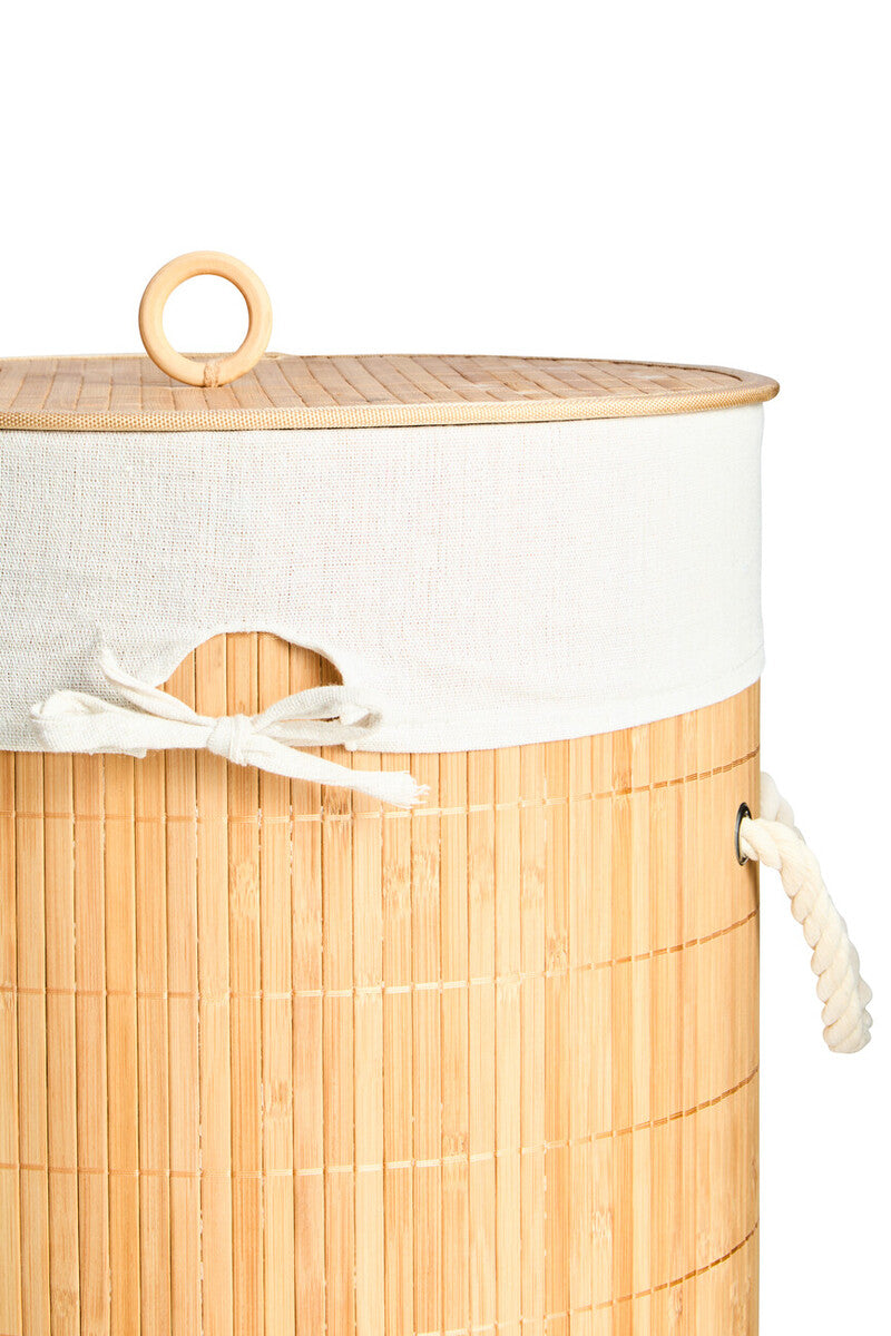 Orsina Natural Round Laundry Hamper – Sustainable Bamboo Storage