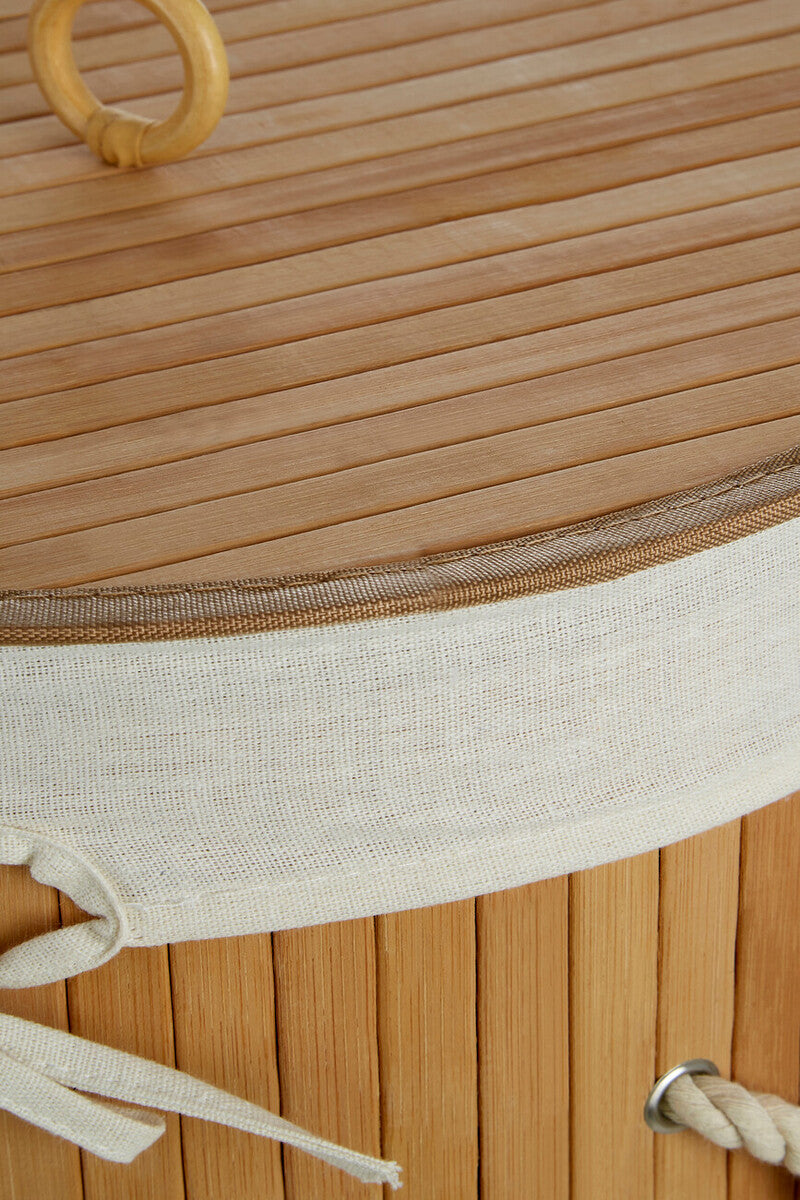 Orsina Natural Round Laundry Hamper – Sustainable Bamboo Storage