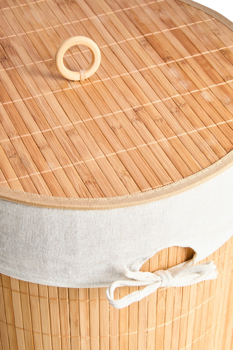 Orsina Natural Round Laundry Hamper – Sustainable Bamboo Storage