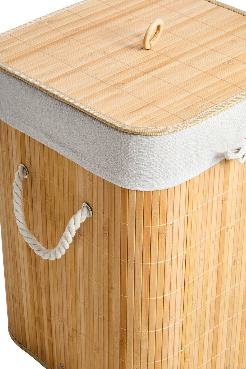 Orsina Kankyo Natural Bamboo Square Laundry Hamper – Space Saving Basket