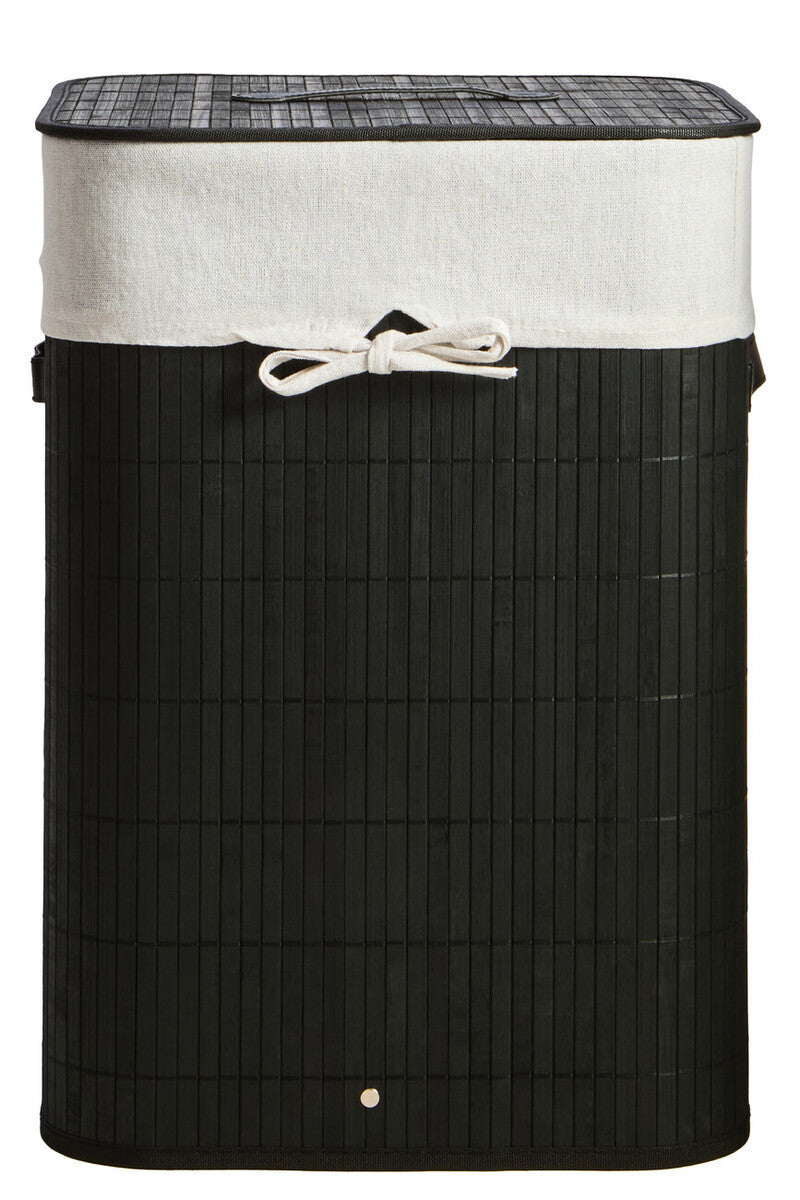Orsina Black Square Laundry Hamper – Durable Bamboo Storage Basket