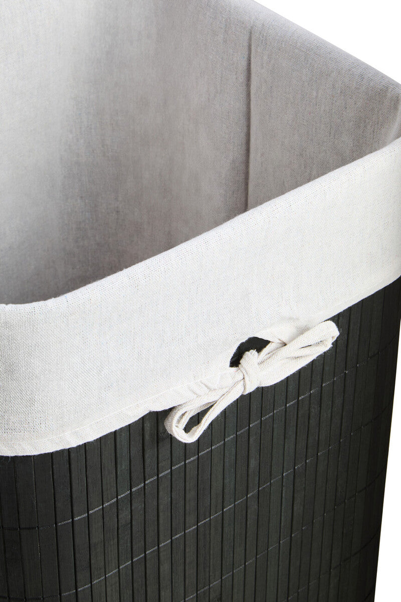 Orsina Black Square Laundry Hamper – Durable Bamboo Storage Basket