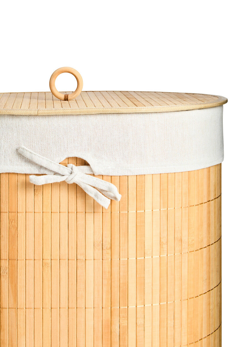 Orsina Natural Oval Laundry Hamper – Premium Bamboo Storage Basket