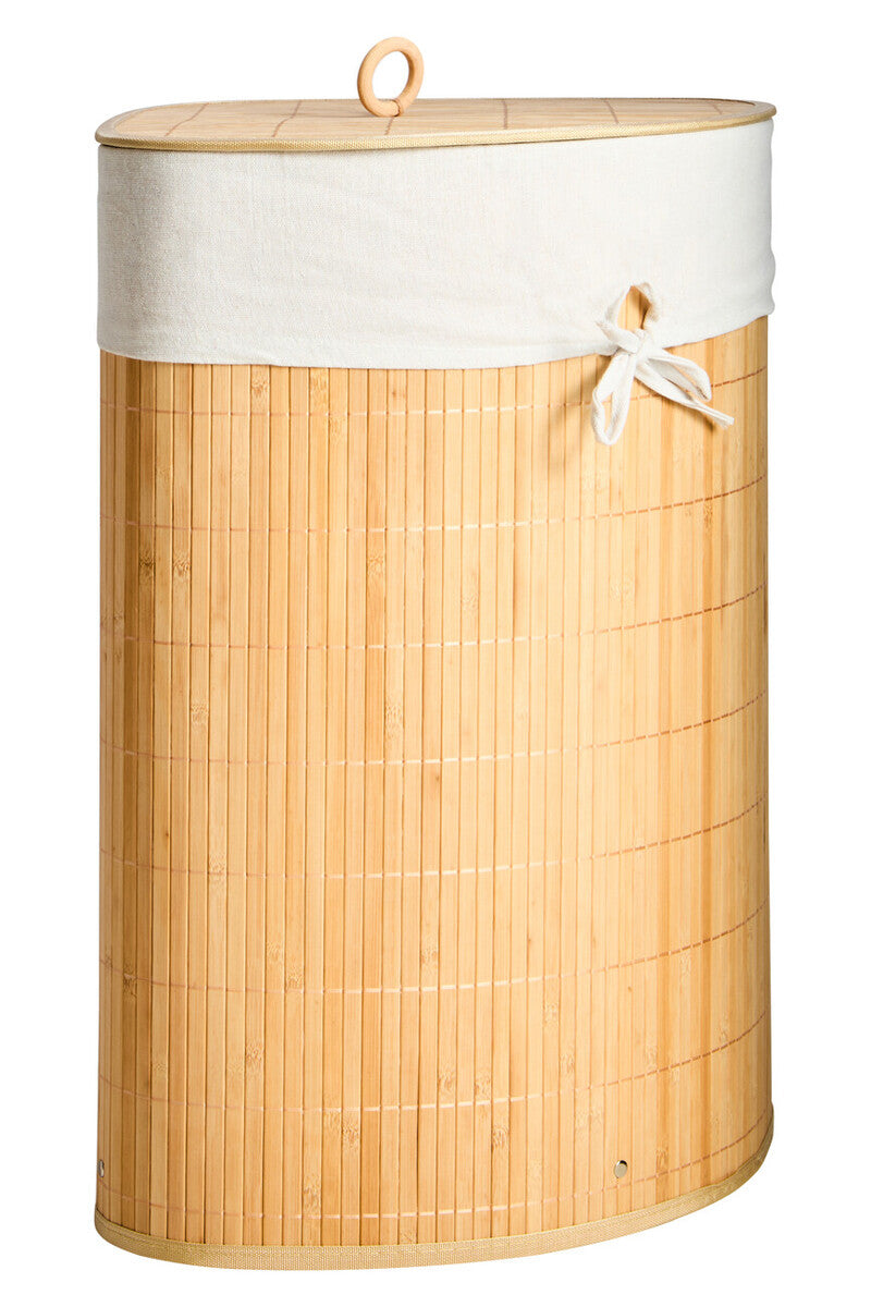 Orsina Natural Bamboo Corner Laundry Hamper with Removable Liner