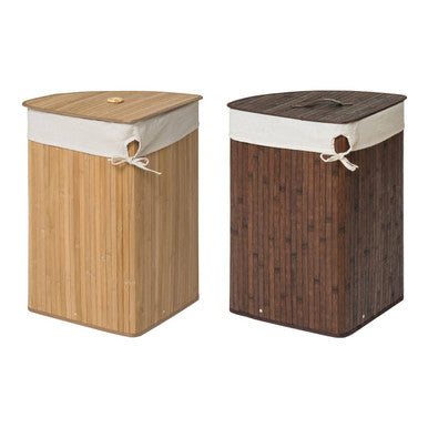 Orsina Natural Bamboo Corner Laundry Hamper with Removable Liner