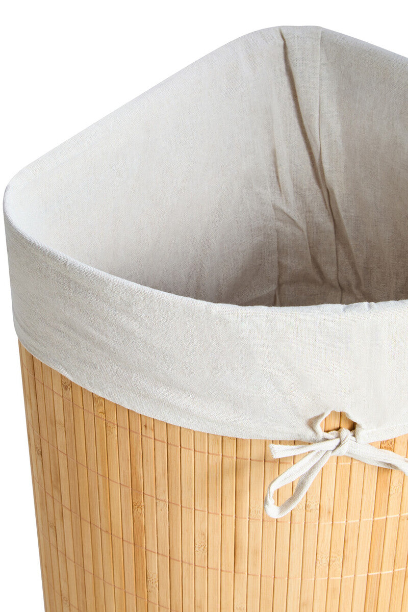 Orsina Natural Bamboo Corner Laundry Hamper with Removable Liner