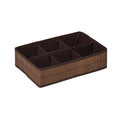 Orsina 6-Section Bamboo Storage Box – Dark Brown Home Organizer