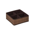 Orsina 4-Section Bamboo Storage Box – Dark Brown Minimalist Organizer