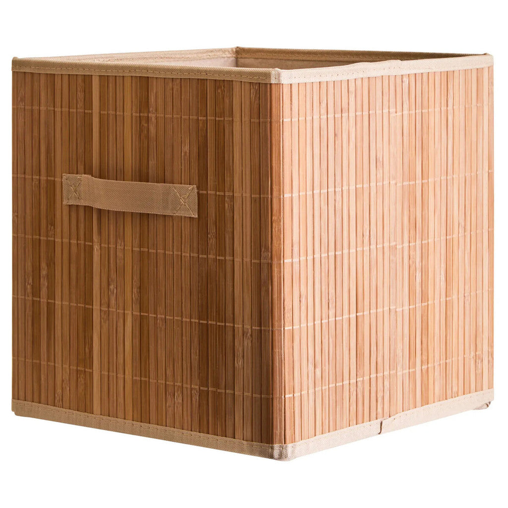 Orsina Bamboo Storage Box with Handles and Removable Fabric Liner