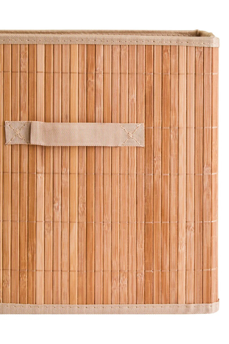 Orsina Bamboo Storage Box with Handles and Removable Fabric Liner