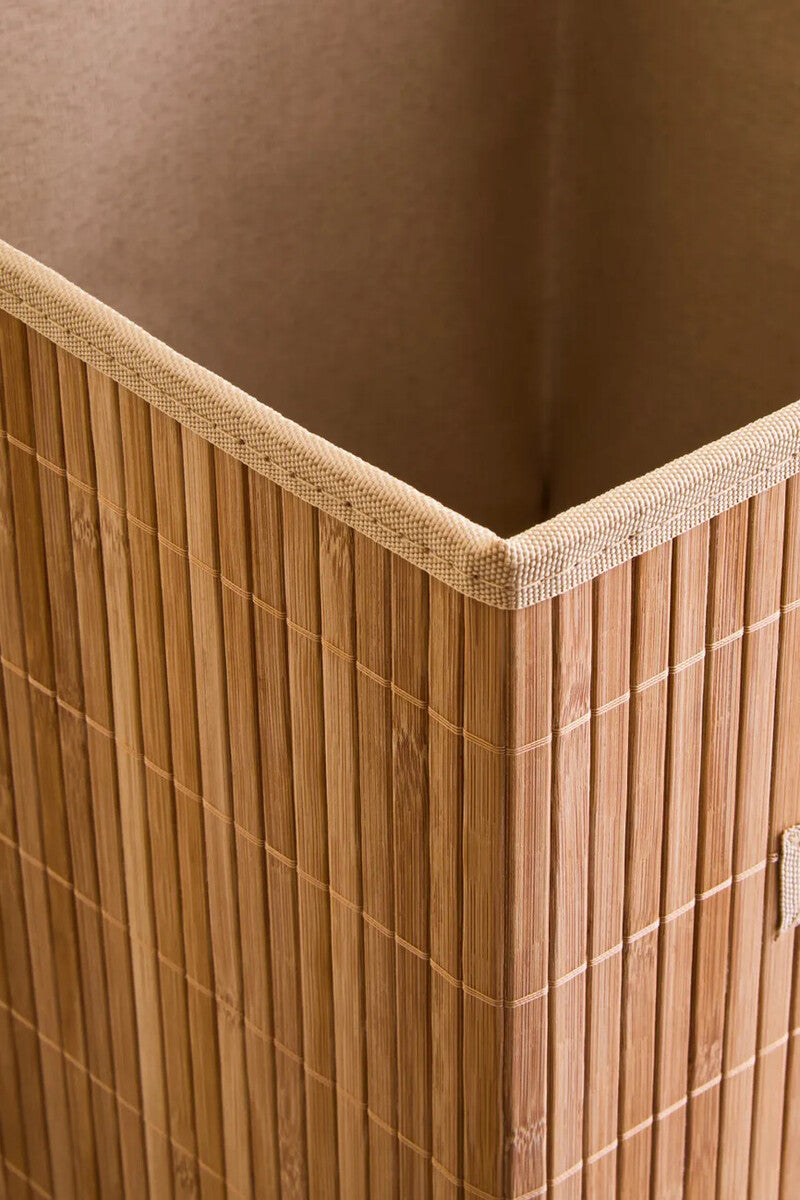 Orsina Bamboo Storage Box with Handles and Removable Fabric Liner