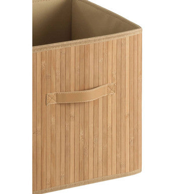 Orsina Bamboo Storage Box with Handles and Removable Fabric Liner