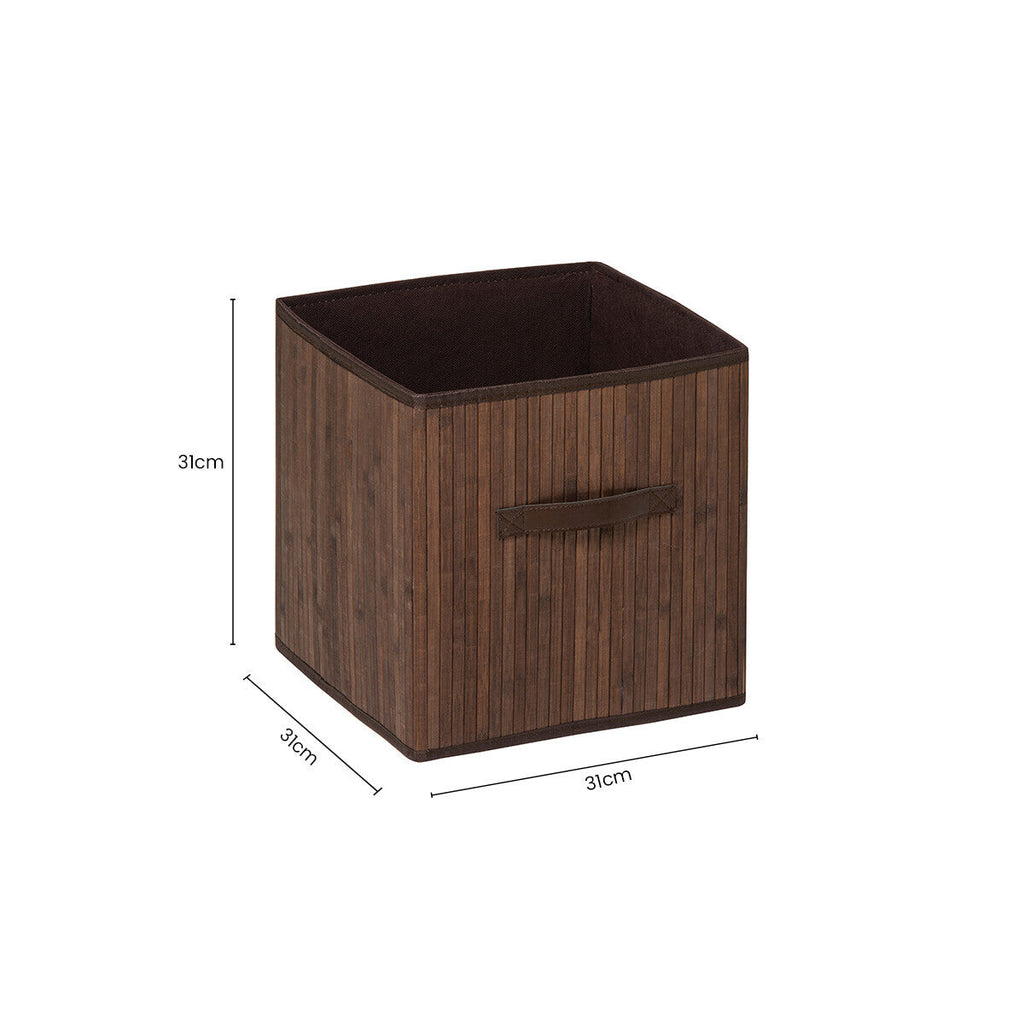 Orsina Kankyo Dark Brown Bamboo Storage Box | Luxury Home Organizer