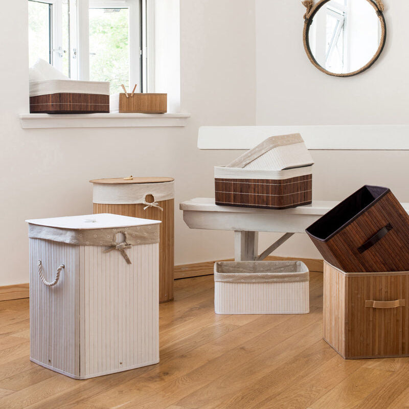 Orsina Kankyo Dark Brown Bamboo Storage Box | Luxury Home Organizer