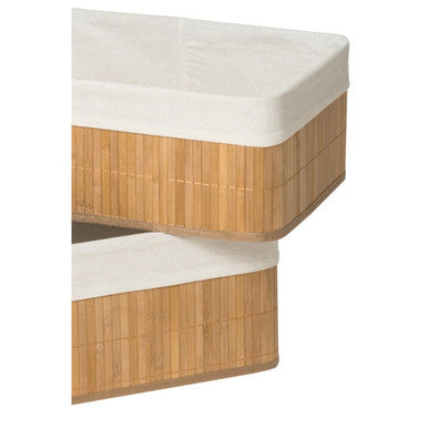 Orsina Natural Bamboo Storage Boxes – Set of 2 Minimalist Organizers