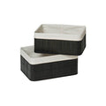 Orsina Black Bamboo Storage Boxes – Set of 2 Modern Home Organisers